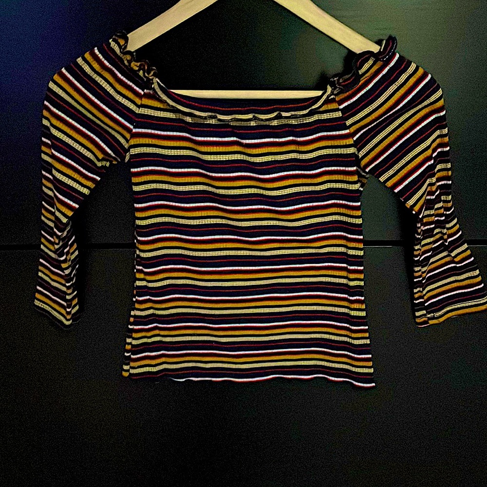 Size small, multicolor off shoulder top